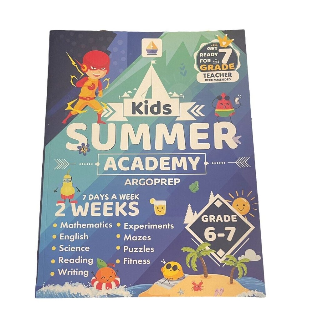 Kids Summer Academy ArgoPrep 2 Weeks Grade 6-7 Soft 2021 Core Subjects Workbook